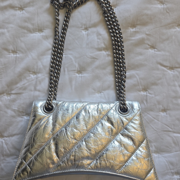 Balenciaga Silver Quilted Chain Shoulder Bag - Picture 3 of 6
